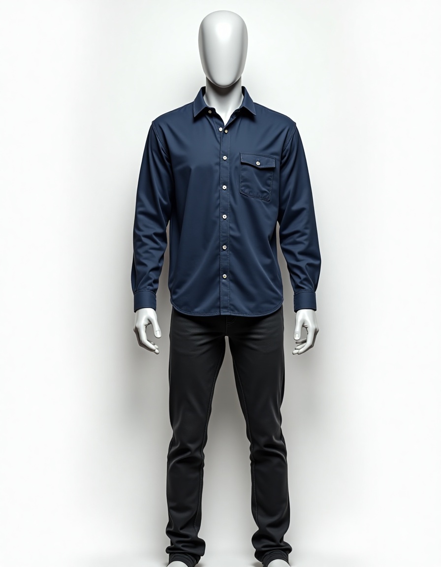 Camisa Social Tricoline Manga Longa Masculino - Imagem 6