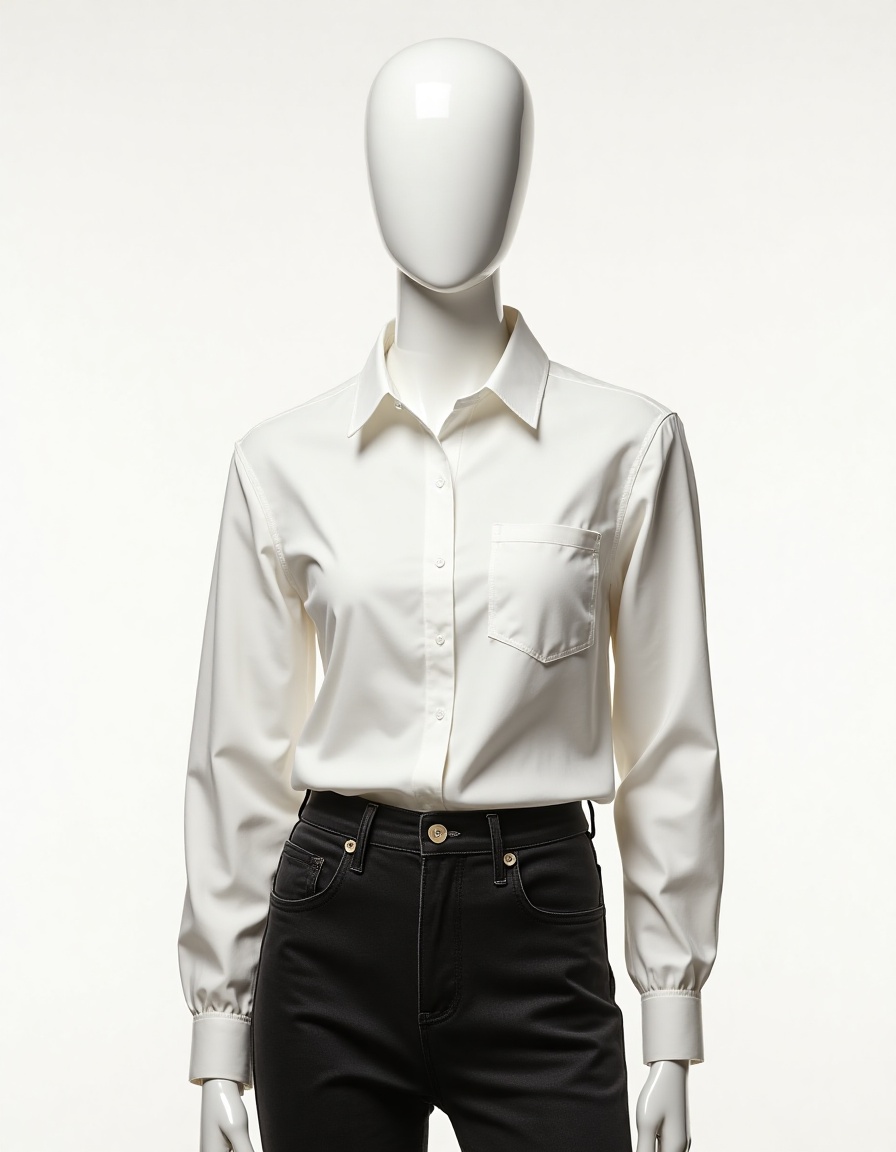 Camisa Social Tricoline Manga Longa Feminino - Imagem 3