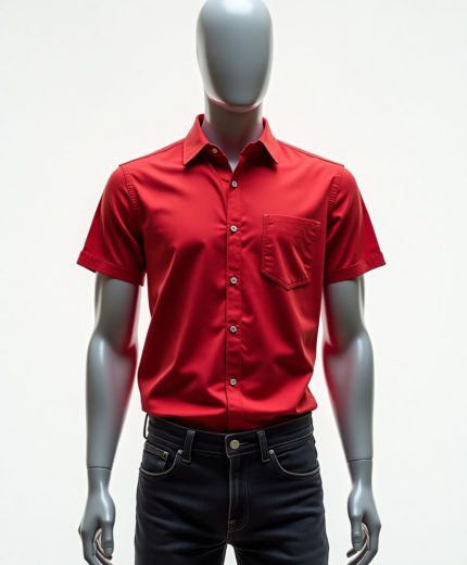 Camisa Social Tricoline Manga Curta Masculino