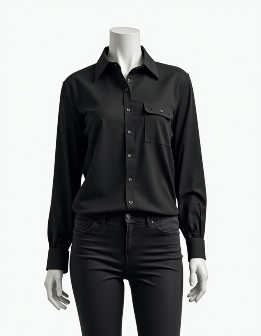 Camisa Social Tricoline Manga Longa Feminino