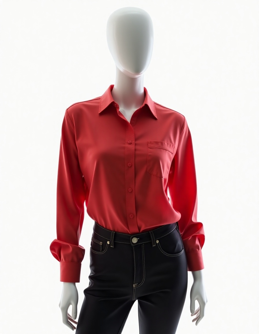 Camisa Social Tricoline Manga Longa Feminino - Imagem 4